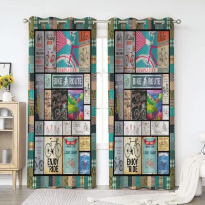 Bicycle Window Premium Curtains Home Decor Gifts FHC1401