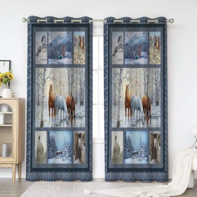 Horse Window Premium Curtains Home Decor Gifts FHC1465