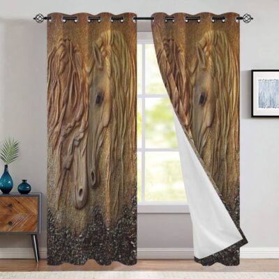 Horse Window Premium Curtains Home Decor Gifts FHC1504