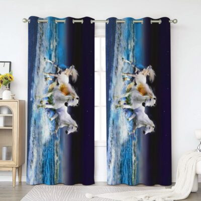 Horses Window Premium Curtains Home Decor Gifts FHC1411