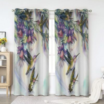 Hummingbird Window Premium Curtains Home Decor Gifts FHC1121