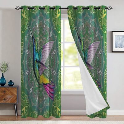 Hummingbird Window Premium Curtains Home Decor Gifts FHC1153
