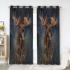 Moose Window Premium Curtains Home Decor Gifts FHC1258