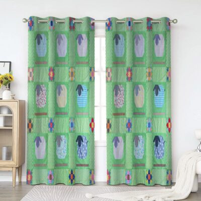 Sheep Window Premium Curtains Home Decor Gifts FHC1462