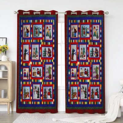 Snowman Window Premium Curtains Home Decor Gifts FHC1308