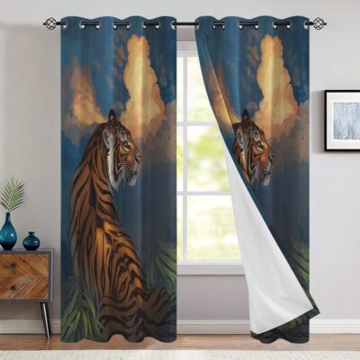 Tiger Window Premium Curtains Home Decor Gifts FHC1094
