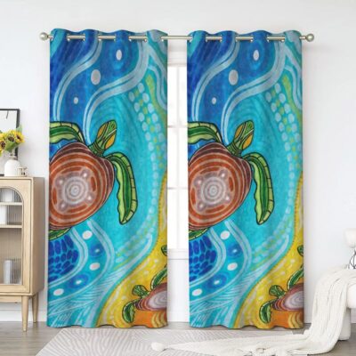Turtle Window Premium Curtains Home Decor Gifts FHC1163