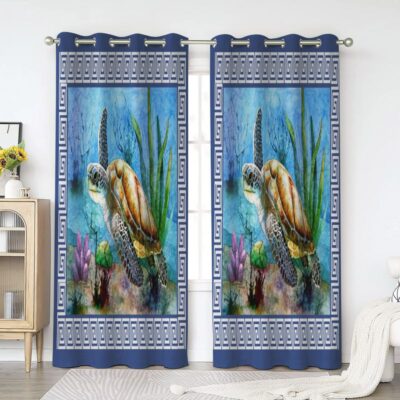 Turtle Window Premium Curtains Home Decor Gifts FHC1604