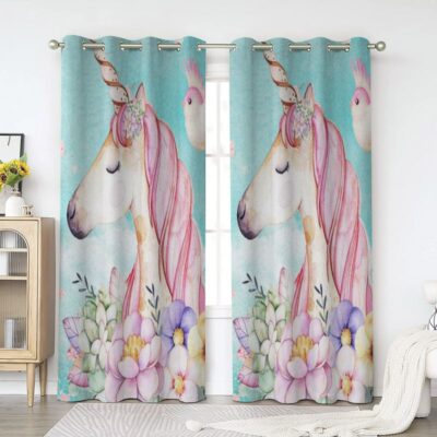 Unicorn Window Premium Curtains Home Decor Gifts FHC1402