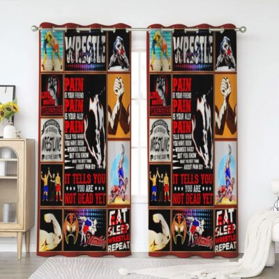 Wrestling Window Premium Curtains Home Decor Gifts FHC1041